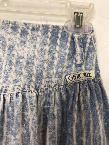 Vintage 80s Cherokee Acid Wash Denim High Waisted Retro Party Mini Skirt XS S