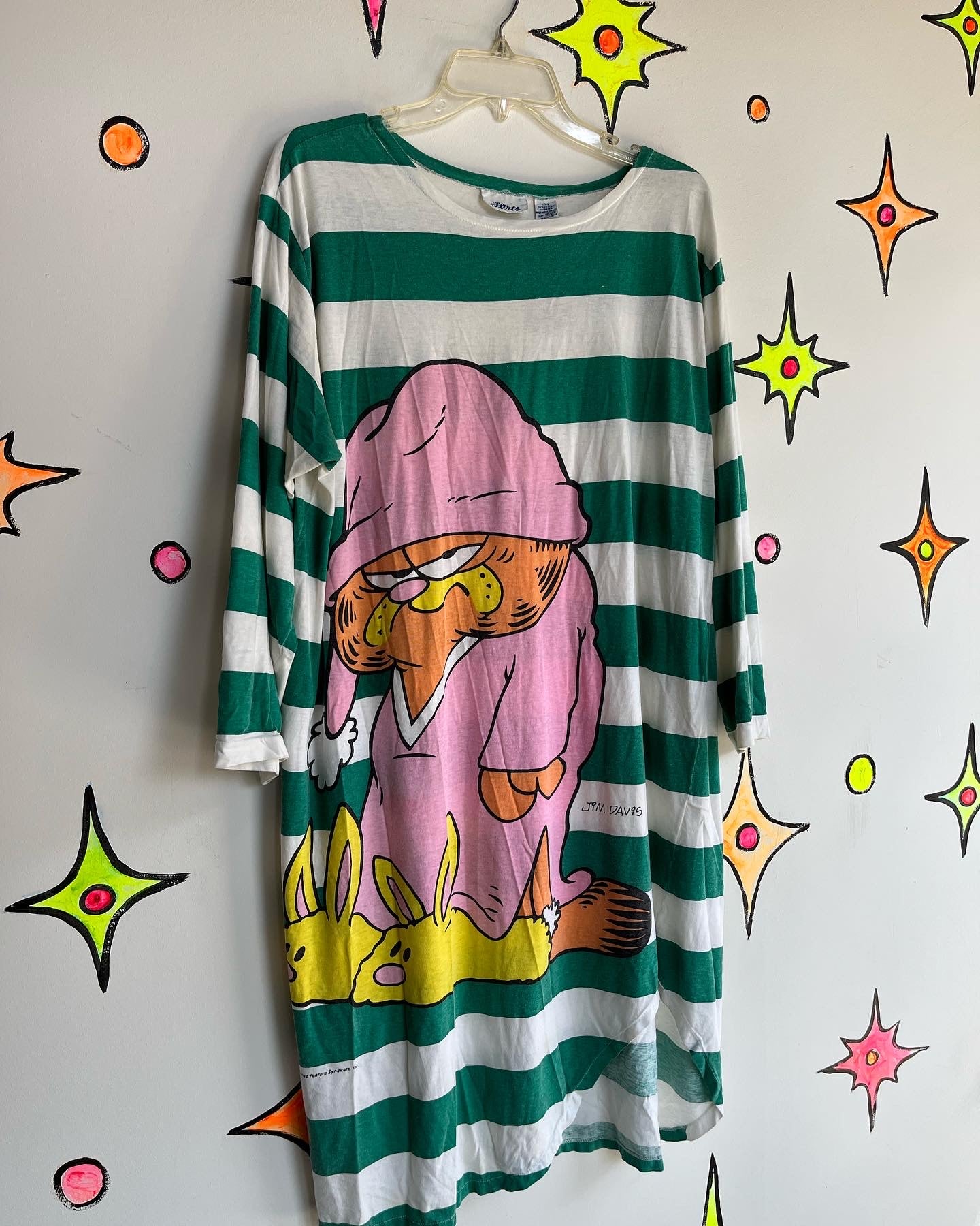 Vintage 70s | 1978 Garfield T Shirt Nighty | Free Size
