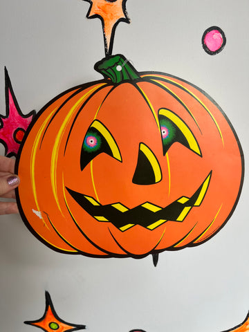 Vintage 1973 Beistle Halloween Pumpkin Jack O Lantern Cut Out Decoration