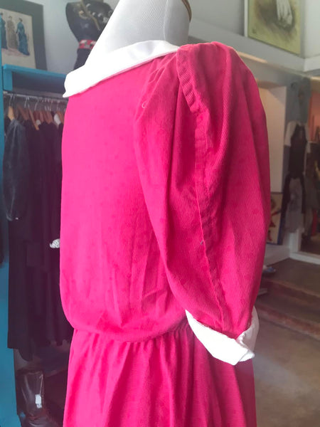 Vintage Collared Peter Pan Babydoll Dress 70s Mod Mini Dolly Trim Sixties Lolita 1970s Small