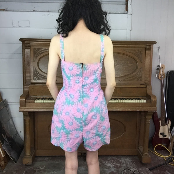 Vintage 50s 60s | Flower Power Swimsuit Bathing Suit Romper Playsuit |