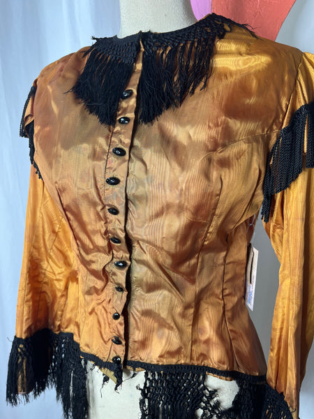Vintage 1940s | Victorian Costume Fringe Jacket Art Deco Halloween| Size Small