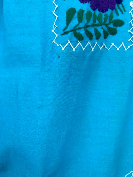 Vintage | Mexican MuuMuu Woven Hand Embroidered Ethnic Dress Boho Festival | XL