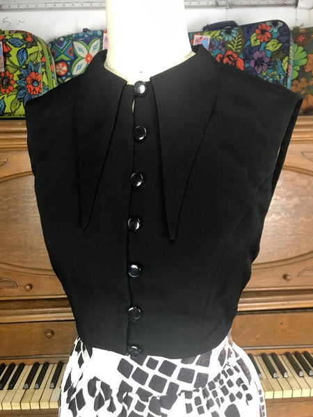 Vintage 60s 70s | Go Go Disco Groovy Hippie Boho Mod Big Collar Crop Top | XS