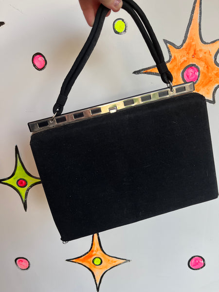 Vintage 50s 60s | Caron of Texas Hand Embellished Kisslock Handbag Purse