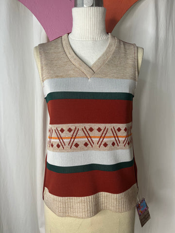 Vintage 70s| Groovy Pullover Sweater Vest | Size S