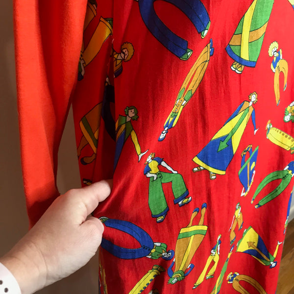 Vintage 60s 70s | MOD Groovy Psychedelic Art Peter Max Dress | S/M