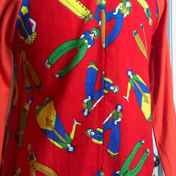 Vintage 60s 70s | MOD Groovy Psychedelic Art Peter Max Dress | S/M