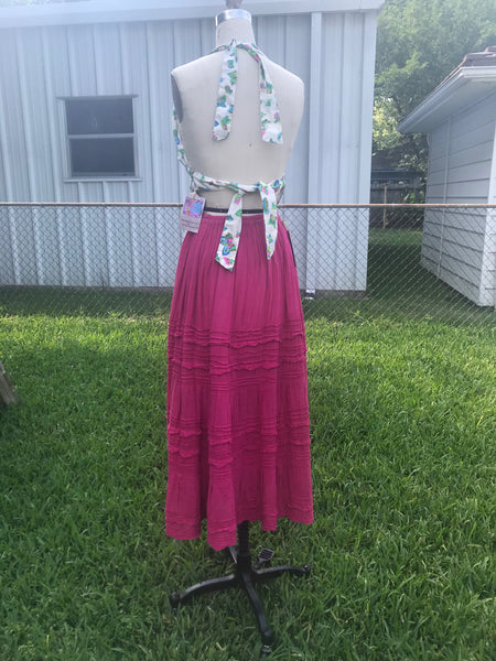 Vtg 70s | Bohemian Hippie Festival Gypsy Witchy Gauzy Prairie Skirt | Free Size