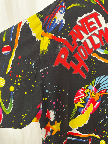Vintage Party Shirt | Planet Hollywood Bright Colors Abstract Art Print | XL